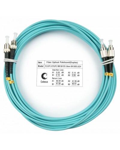 Шнур оптический duplex FC-ST 50/125 mm OM3 7м LSZH Cabeus FOP-50-FC-ST-7m в Волгограде Патч-корды и пигтейлы Pintop.ru